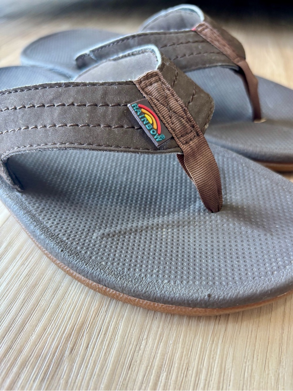 Rainbow Sandals Classic Leather Flip Flops Youth 4/5 (Fits Women 5.5 - 6)